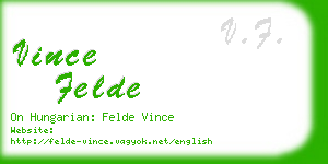 vince felde business card